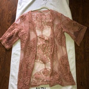 Long lace sheer shawl